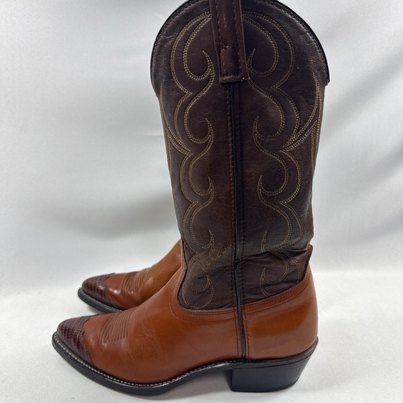 ACME Vintage Western Cowboy Boots Leather Lizard Toe Women’s 8.5 - Picture 3 of 16